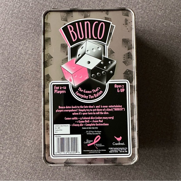 Bunco Game In Collectors Tin. New Condition Lots of Fun! - Picture 2 of 5